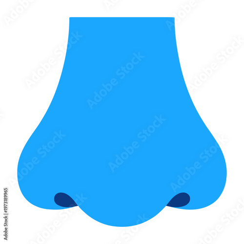 Simple blue vector of a nose isolated