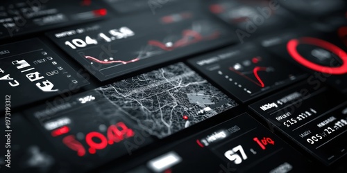 Futuristic Digital Dashboard Interface Displaying Global Data Analytics and Network Connectivity