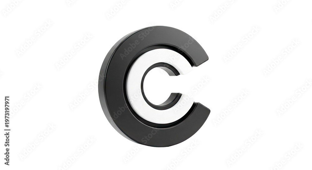 Fototapeta premium 3D Render of the Letter C Logo