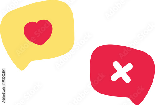 Love confession rejected chat bubbles