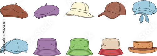 Hat Vector Illustration Showing Fashion Accessories