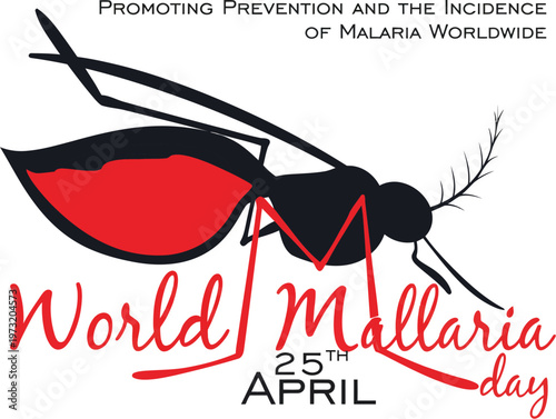 A graphic illustration promoting World Malaria Day on April 25th