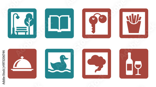 Minimal Public Signage Icon Set Collection