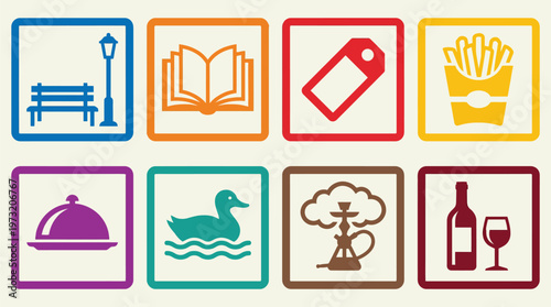 Minimal Public Signage Icon Set Collection