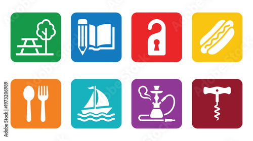 Minimal Public Signage Icon Set Collection