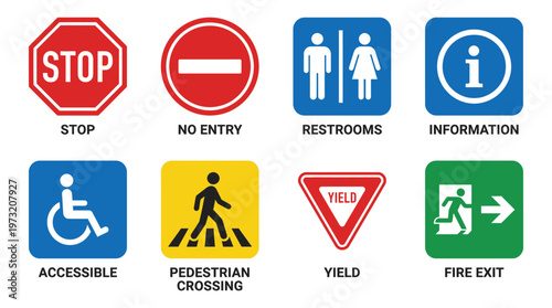 Minimal Public Signage Icon Set Collection
