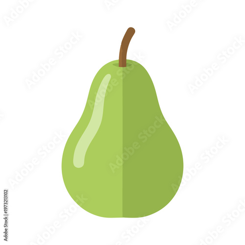Simple Green Pear Illustration.