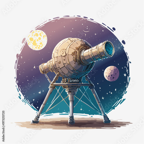 Futuristic Astronomical Telescope for Space Exploration and Celestial Observation.
