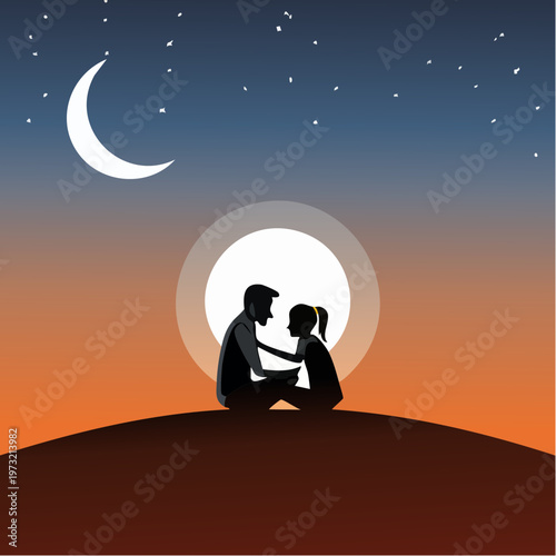 Silhouette of a man and woman in an intimate embrace.
