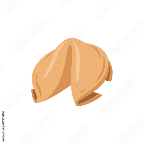 A single fortune cookie isolated on a white background.