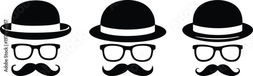 Professional Sophisticated Gentleman Brand Identity Graphics, Retro Masculine Fashion and Grooming Vector Set, Minimalist Barber Shop and Vintage Style Symbols.