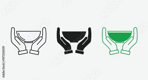 Hands holding a bowl symbolizing charity, support, and the concept of giving and receiving aid