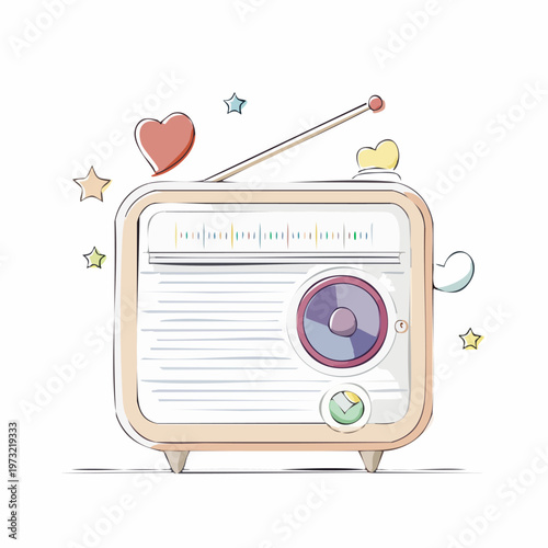 Vintage Retro Radio Receiver Device.