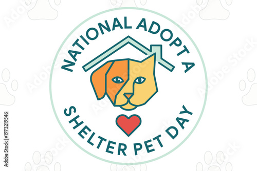 Slika na platnu National Adopt A Shelter Pet Day Vector Logo