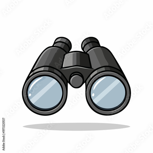 Black Binoculars with Two Lenses.