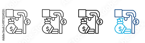 Retirement Fund Icon Different Style Outline Collection Set Vector Illustration