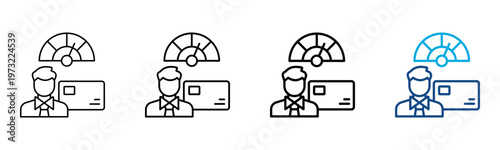 Credit Score Icon Different Style Outline Collection Set Vector Illustration