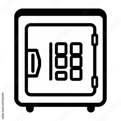 Vector of a secure safe with digital number lock