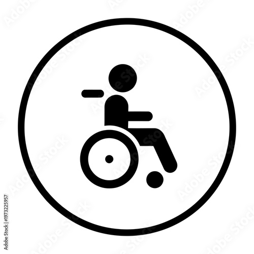 Vector of a person in a wheelchair within a circle