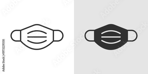 Medical Mask Icon representing protection, hygiene, and infection prevention.