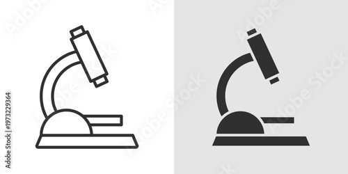 Microscope Icon representing scientific research, laboratory work, and medical analysis.