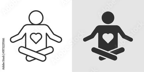 Meditation Icon representing relaxation, mindfulness, and inner peace.