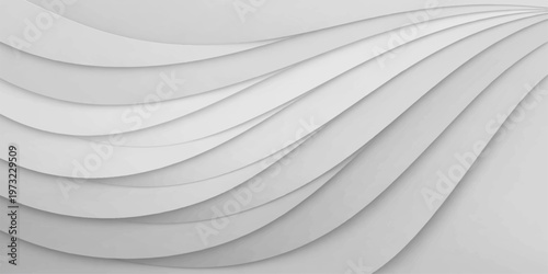 Abstract waves flow in elegant lines, a serene composition of paper rendered in varying shades of grey, providing a minimalist and calming aesthetic. 