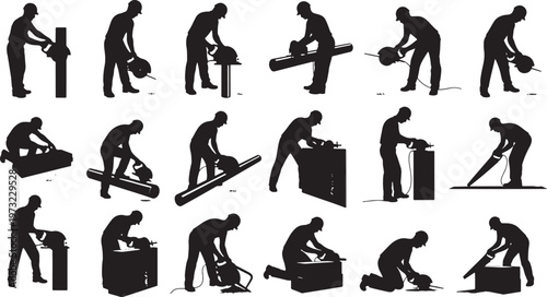 diverse people performing daily activities flat design vector illustration