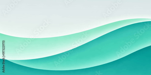 Abstract flowing curves in gradients of turquoise and teal create a soothing, modern design, capturing the essence of flowing water.