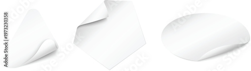 Abstract white paper shapes with soft folds and shadows on a plain background