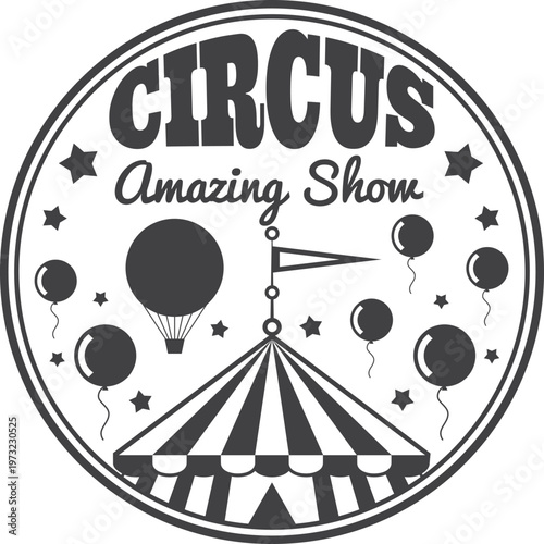 Vintage circus poster advertising an amazing show with classic circus elements