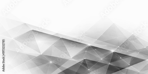 Creative abstract geometric background vector illustration featuring a futuristic 3d origami paper pattern with gray triangle shapes and light diamond mosaic textures in a crumpled polygon style