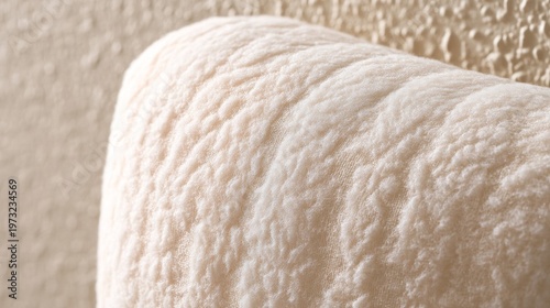 Close-up texture of soft brushed cotton fabric with a gentle nap and subtle woven pattern