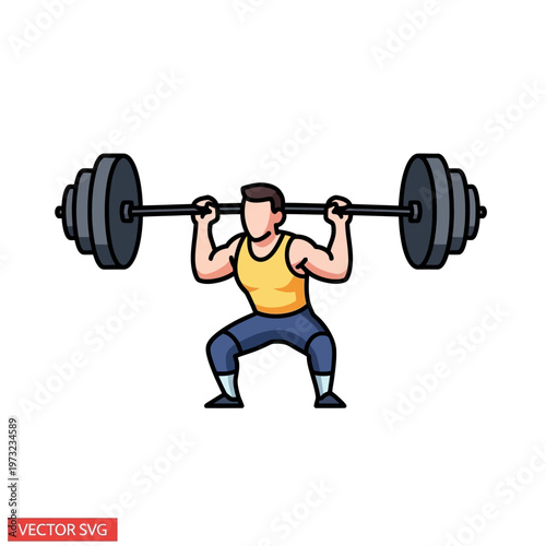 Man Lifting Heavy Barbell Weights During Strength Training Workout