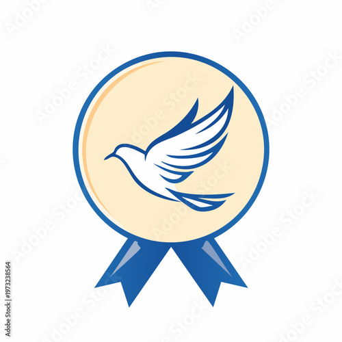 White Bird Flying in Circle Logo.