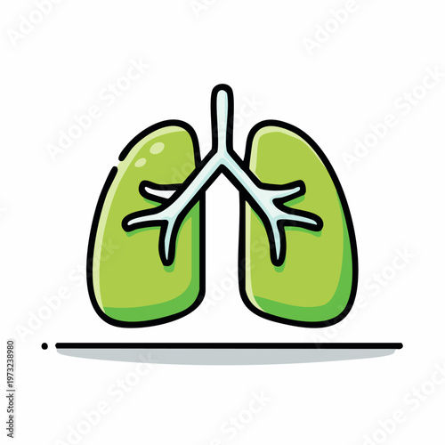 Green lungs with trachea and bronchi.