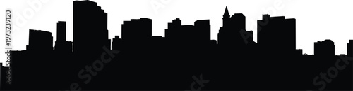 Skyscrapers on a City Skyline Silhouette Vector Illustration
