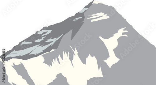 Mountain Peak Icon with Snow Cap Vector Illustration
