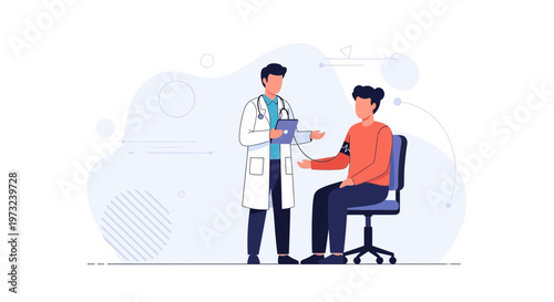 Doctor measuring patient's blood pressure, medical check-up, healthcare concept