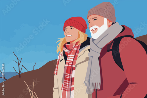 Mature Couple Enjoying Outdoor Hiking Adventure