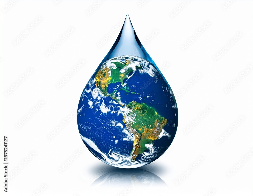Obraz premium 水滴に模した地球 