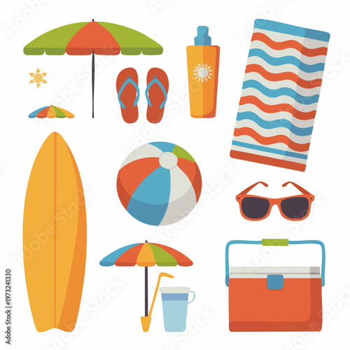 Beach Vacation Summer Fun Items.