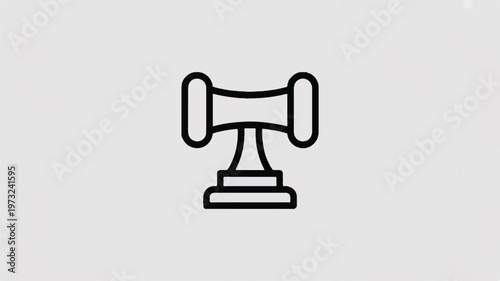 Simple line art illustration of a megaphone on a pedestal