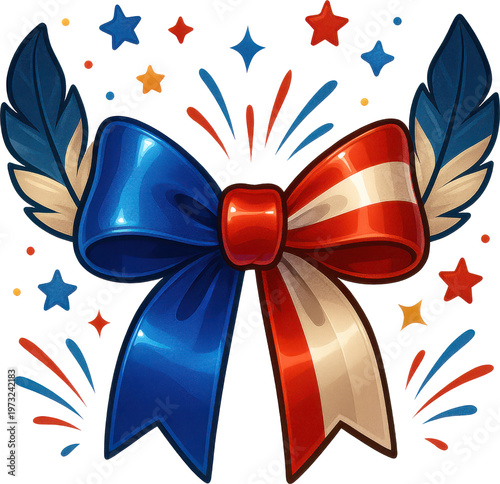 Liberty for All patriotic badge with Statue of Liberty, NYC skyline, and red white blue starburst in a circular emblem. Strong for campaign graphics, posters, apparel, and holiday branding.