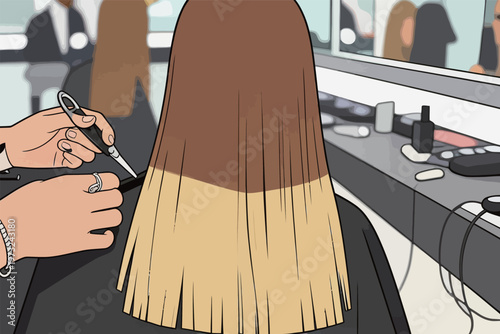 Hair Stylist Cutting Hair in Salon