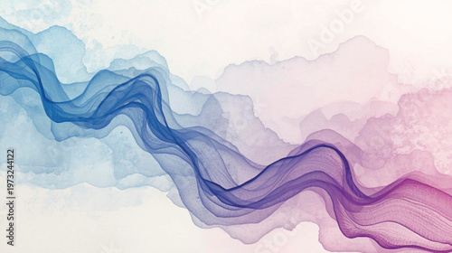 Ink and Watercolor Merge Background with Soft Abstract Fluid Design