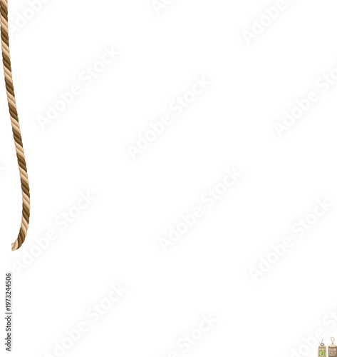 A close-up view of a twisted natural fiber rope.