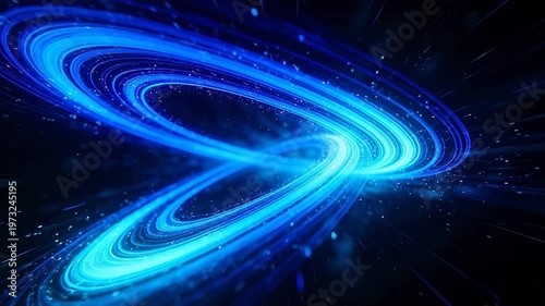 Blue spiral light vortex creating a dynamic sci-fi energy effect