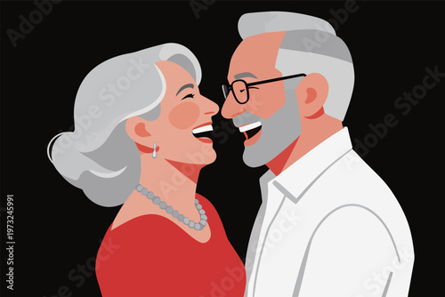 Elderly Couple Sharing a Joyful Moment Together