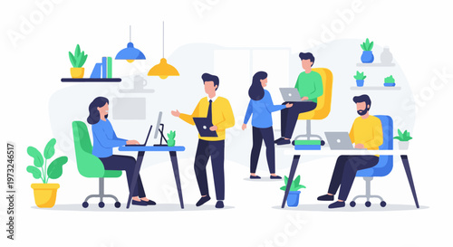 Diverse team collaborating in a modern office environment 44.